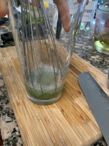 Use a whisk to muddle mint
