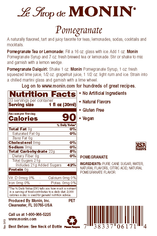 Monin Pomegranate label