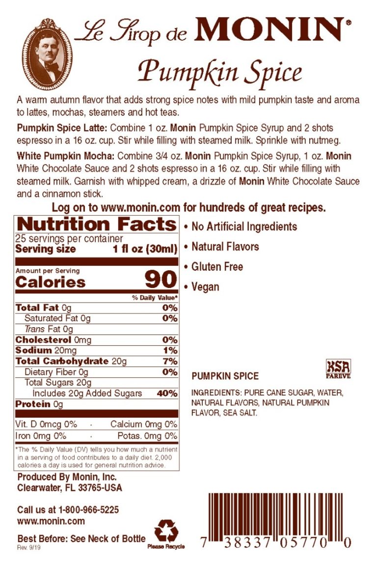 Monin Pumpkin Spice Syrup Tropical Delight Monin Pumpkin Spice Syrup Tropical Delight