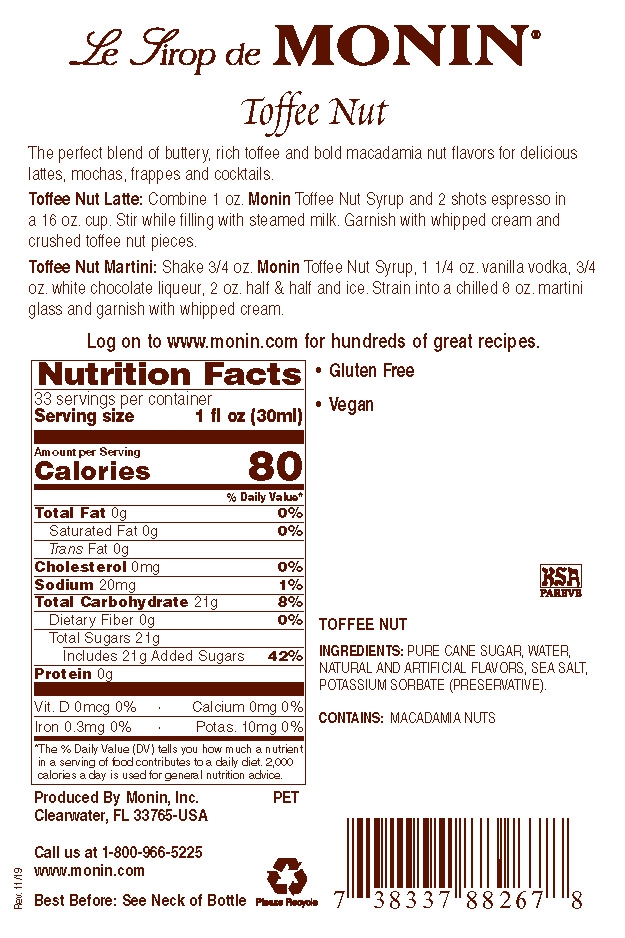 Monin Toffee Nut label