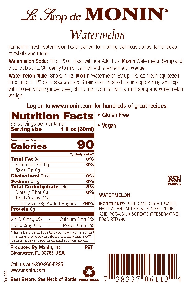 Monin Watermelon Label