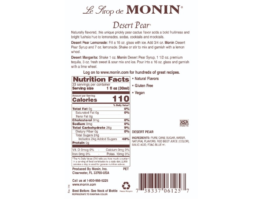 Monin Desert Pear Label