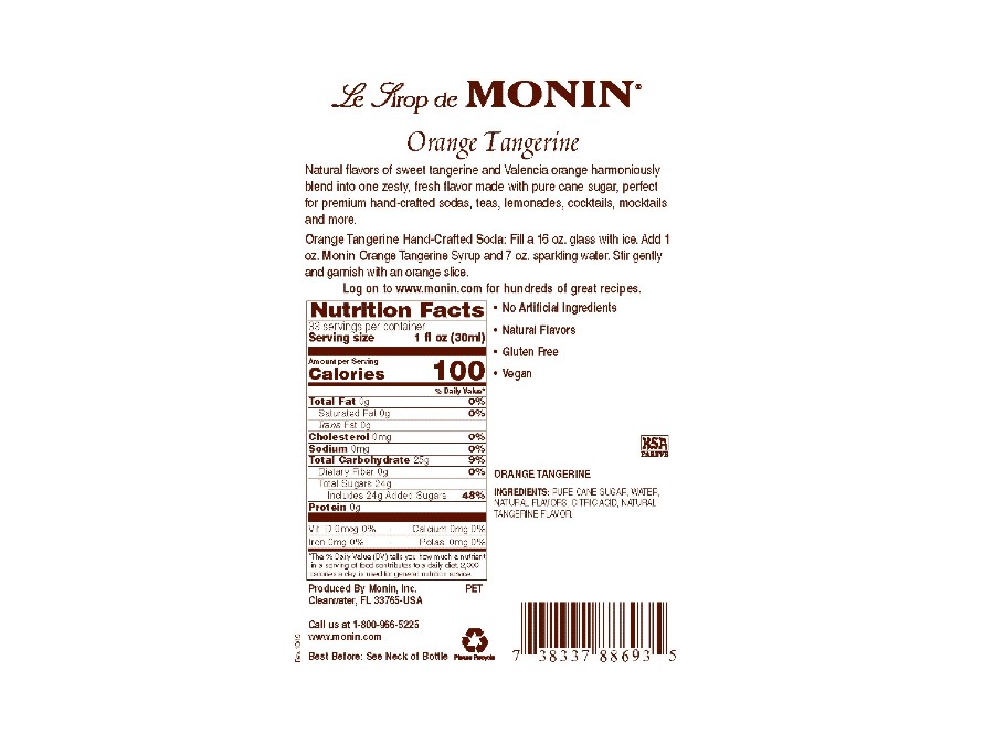 Monin Orange Tangerine Label