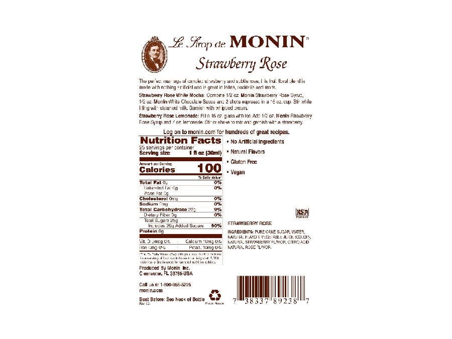 Monin Strawberry Rose Label